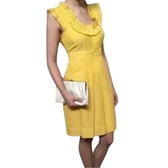 Moulinette Soeurs Gold Mini Dress – Size 6 – Cotton/Silk/Rayon Blend - Picture 1 of 14